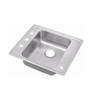 22" x 19-1/2" x 5-1/2" 18 Gauge Stainless Steel Single Bowl Drop-in Classroom ADA Sink with Front Right 4 Faucet Holes in Lustrous Satin