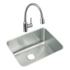 23-1/2" x 18-1/4" x 10" 18 Gauge Stainless Steel Single Bowl Undermount Sink and Faucet Kit in Lustrous Satin