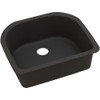 25" x 22" x 8-1/2" Quartz Single Bowl Undermount Sink in Caviar