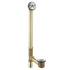 Tub Drain with Brass Tubing and Trip Lever Drain Assembly in Chrome
