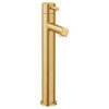 One-Handle High Arc Bathroom Faucet in Brushed Gold