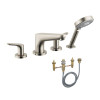 2-Handle Roman Tub Faucet with Handshower and Rough-In in Brushed Nickel