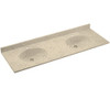 CH2B2261-050 Solid Surface 61-in x 22-in Integral Double Sink Bathroom Vanity Top in Tahiti Desert