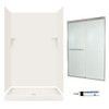 stone 72-in x 48-in x 34-in 5-Piece Alcove Shower Kit in Bisque