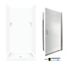 SSP3636010-M34570CR 72-in x 36-in x 36-in 5-Piece Alcove Shower Kit in White