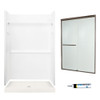 SVP3448010-M44570BR 73.25-in x 48-in x 34-in 3-Piece Alcove Shower Kit in White