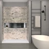 SWK603696-49 SaraMar 36-In X 60-In X 96-In 3-Piece Shower Wall Trimmable Kit, In Sand Creme