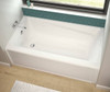 105520-R-000-001 60in x 32in x 18in Rectangular Acrylic Alcove Soaking Bathtub with Right Hand Drain, Integrated Tiling Flange and Skirt, in White