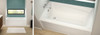 105520-R-000-001 60in x 32in x 18in Rectangular Acrylic Alcove Soaking Bathtub with Right Hand Drain, Integrated Tiling Flange and Skirt, in White