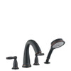 Swing C 4-Hole Roman Tub Set Trim with Lever Handles and 1.8 GPM Handshower, In Rubbed Bronze