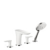 PuraVida 4-Hole Roman Tub Set Trim with 1.75 GPM Handshower, In White/Chrome
