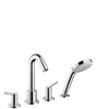 Talis S 4-Hole Roman Tub Set Trim with 1.8 GPM Handshower, In Chrome