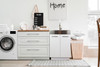 24-in White Laundry Cabinet with 9-in Handmade Stainless Steel Sink, Stainless Steel High Arc Faucet in White
