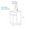 24-in White Laundry Cabinet with 9-in Handmade Stainless Steel Sink, Stainless Steel High Arc Faucet in White