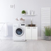 24-in White Laundry Cabinet with 9-in Handmade Stainless Steel Sink, Stainless Steel High Arc Faucet in White