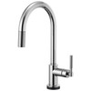 SmartTouch Pull-Down Faucet with Arc Spout and Knurled Handle in Chrome Finish