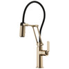 Articulating Faucet with Industrial Handle in Luxe Gold Finish