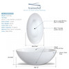 36.42-in W x 66.54-in L x 21.65-in H Bathtub White 36.42-in W x 66.54-in L x 21.65-in H Bathtub White