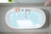 60-in Spectacle Freestanding Bathtub with Chrome Traditional Tub Filler and Drain, White