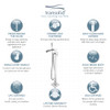 T4240-PC Roslyn Floor Mounted Freestanding Tub Filler With Hand Shower, Polished Chrome