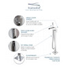 T4240-PC Roslyn Floor Mounted Freestanding Tub Filler With Hand Shower, Polished Chrome