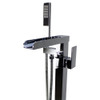T4240-PC Roslyn Floor Mounted Freestanding Tub Filler With Hand Shower, Polished Chrome