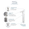 T4250-WH/BN Blythe Floor Mounted Freestanding Tub Filler With Hand Shower, White/Brushed Nickel