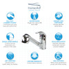 Single Lever Laundry Faucet with pull-out spray. Polished chrome.