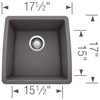 17-In X 17.5-In Single-Basin Granite Undermount Residential Kitchen Sink in Cinder