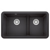 33" Farmhouse/Apron Front Kitchen Sink with Low Divide in Anthracite