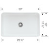30" Farmhouse/Apron Front Single Bowl Kitchen Sink in White