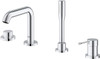 Four-Hole Bathtub Faucet with Handshower in StarLight Chrome Finish