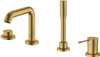 Four-Hole Bathtub Faucet with Handshower in Brushed Cool Sunrise Finish