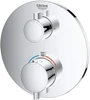 24133000 Grohtherm Dual Function 2-Handle Thermostatic Trim in StarLight Chrome Finish