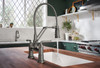 1.8 GPM Articulating Bridge Faucet in Stainless Finish