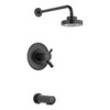 Thermostatic Tub and Shower Trim in Matte Black Finish