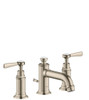 Widespread Faucet 30 with Lever Handles and Pop-Up Drain in Brushed Nickel