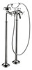 2-Handle Freestanding Tub Filler Trim with Cross Handles and Handshower in Chrome