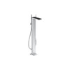 Freestanding Tub Filler Trim with Handshower in Chrome/Black Glass