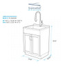 24-in White Laundry Cabinet with Pull-Out Basket, Stainless Steel Sink, and Stainless Steel High Arc Faucet