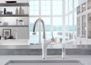 KF-442036 Artona Pull-Down Kitchen Faucet with Soap Dispenser in White/Stainless