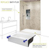 FLU6030R-31 Linear 60-in W x 30-in L Rectangular Alcove Concealed End Drain Shower Base with Right Hand Drain in White