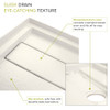 FLU6030R-32 Linear 60-in W x 30-in L Rectangular Alcove Concealed End Drain Shower Base with Right Hand Drain in Cameo