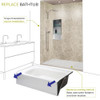 FLU6030R-39 Linear 60-in W x 30-in L Rectangular Alcove Concealed End Drain Shower Base with Right Hand Drain in Grey