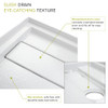FLU6032R-31 Linear 60-in W x 32-in L Rectangular Alcove Concealed End Drain Shower Base with Right Hand Drain in White