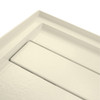 Transolid FLU6032R-38 Linear 60-in W x 32-in L Rectangular Alcove Concealed End Drain Shower Base with Right Hand Drain in Biscuit
