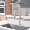 Semi Pro Pull-Down Dual Spray Kitchen Faucet with Spring Spout in Polished Chrome