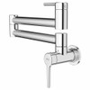 Wall-Mount Swing Arm Pot Filler Kitchen Faucet in Polished Chrome