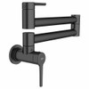 Wall-Mount Swing Arm Pot Filler Kitchen Faucet in Matte Black