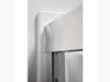 Frameless sliding shower door in matte black frame finish with smooth glass texture 56-5/8"